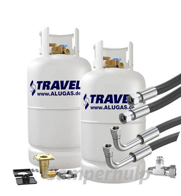 ALUGAS TRAVELMate hervulbare gasflessen set